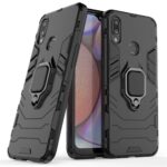 kelpuj Shock Proof Back Case Mobile Cover for Samsung Galaxy A10s | Galaxy M01s (Armor | Hybrid PC + TPU | Full Protection with Ring Holder Kickstand | Carbon Black) - Image 2