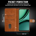 Shock Proof Flip Cover Back Case for Realme X7 5G | Magnetic Wallet Leather Case with Stand - Image 4