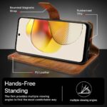 Shock Proof Flip Cover Back Case for Motorola Moto G73 5G | Magnetic Wallet Leather Case with Stand - Image 8