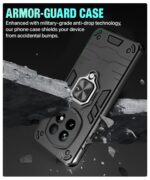 Shock Proof Back Case Mobile Cover for Realme P2 Pro 5G | Back Cover Case (Tough Armor | Hybrid PC + TPU | Ring Holder & in-Built Kickstand | Black) - Image 4