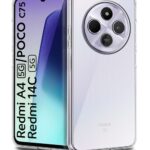 Transparent Back Cover Case for Compatible with Redmi A4 5G | Poco C75 5G | Redmi 14C 5G | Raised Bumps for Full Device & Camera Protection Shockproof TPU Silicone Back Case Mobile Cover