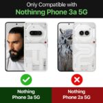 kelpuj Shock Proof Back Case Mobile Cover for Nothing Phone 3a 5G | Back Cover Case (Tough Armor | Hybrid PC + TPU | Ring Holder & in-Built Kickstand | Black) - Image 2