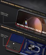 Tough Armor Bumper Mobile Back Case for Mi Redmi 12 5G | Poco M6 Pro 5G | Sliding Camera Shield Cover | Shock Proof 360? Protection | Hybrid PC + TPU | Ring Holder with Kickstand ? Blue - Image 8