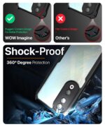 Shock Proof Clear Protective Back Case for Honor 90 5G - AirEDGE Technology | 360 Degree Camera Protection | Transparent Hybrid Back Case Mobile Cover - Black - Image 3