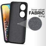 Back Cover for Oppo F23 5G | Ultra Slim Soft Rubberised Case | Inner Velvet Fabric Lining | Matte Silicone Flexible Mobile Case | Camera Protection - Black - Image 2