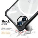 kelpuj TPU+PC Shock Proof Clear Protective Back Cover Case for Nothing Phone 1 5G - Airedge Technology | 360 Degree Camera Protection | Transparent Hybrid Back Case Mobile Cover - Black - Image 6