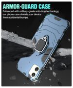 Shock Proof Back Case Mobile Cover for Samsung Galaxy F05 | Galaxy M05 | Galaxy A05 | Back Cover Case (Tough Armor | Hybrid PC + TPU | Ring Holder & in-Built Kickstand | Blue) - Image 8