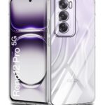 Crystal Clear Transparent Back Cover Case Compatible with Oppo Reno 12 Pro 5G Shockproof Flexible TPU Silicone Case with Full Body & Camera Protection Transparent