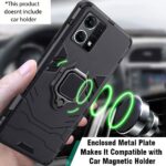 kelpuj Shock Proof Back Case Mobile Cover for Oppo F21 Pro 4G | Back Cover Case (Tough Armor | Hybrid PC + TPU | Ring Holder & in-Built Kickstand | Black) - Image 4