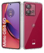 kelpuj Crystal Clear Transparent Back Case Cover for Motorola Moto G84 5G | Full Device & Camera Protection Shockproof TPU | Flexible Silicone Back Cover Case Transparent - Image 4
