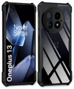 Shock Proof Clear Protective Back Case for 1+ OnePlus 13 - AirEDGE Technology | 360 Degree Camera Protection | Transparent Hybrid Back Case Mobile Cover - Black - Image 3