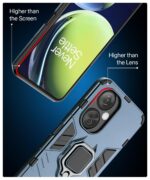 Shock Proof Back Case Mobile Cover for 1+ OnePlus Nord CE 3 Lite 5G | Bumper Back Cover Case (Tough Armor | Hybrid PC + TPU | Full Protection with Ring Holder & in-Built Kickstand | Blue) - Image 5