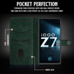 Shock Proof Flip Cover Back Case for Iqoo Z7 5G | Magnetic Wallet Leather Case with Stand - Image 6
