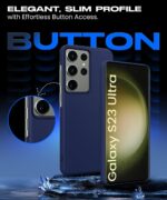 Slim Frameless Back Cover for Samsung Galaxy S23 Ultra 5G | Ultra Thin Lightweight Design & Camera Protection | Soft Matte Silicone Flexible Mobile Case (Blue) - Image 6