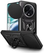 Tough Armor Bumper Mobile Back Case for Oppo F27 Pro Plus 5G | Sliding Camera Shield Cover | Shock Proof 360? Protection | Hybrid PC + TPU | Ring Holder with Kickstand ? Black - Image 4