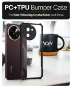 Thermoplastic Polyurethane Shock Proof Clear Protective Back Case for Vivo T3X 5G-Airedge Technology|360 Degree Camera Protection|Transparent Hybrid Back Case Mobile Cover-Black - Image 5