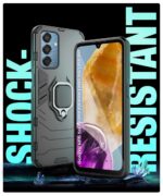 Shock Proof Back Case Mobile Cover for Samsung Galaxy M15 5G Prime Edition | M15 5G | F15 5G | Back Cover Case (Tough Armor | Hybrid PC + TPU | Ring Holder & in-Built Kickstand | Black) - Image 6