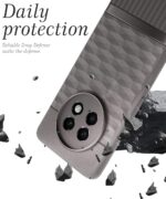 Back Cover for Realme 13 Plus 5G | Realme P1 Speed 5G with Hexa Cube Design | Soft Rubberised Case | Inner Velvet Fabric | Matte Silicone Flexible Mobile Case | Camera Protection - Grey - Image 4