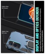 Shock Proof Back Case Mobile Cover for 1+ OnePlus 9 5G | Back Cover Case (Tough Armor | Hybrid PC + TPU | Ring Holder & in-Built Kickstand | Blue) - Image 5