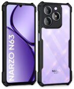 Shock Proof Clear Protective Back Case for Realme Narzo N63 | Realme C63 - AirEDGE Technology | 360 Degree Camera Protection | Transparent Hybrid Back Case Mobile Cover - Black - Image 4