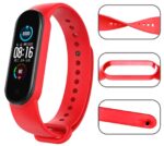Replacement Strap Wristband for Mi Band 5 Smartwatch | Soft Silicone Matte Sport Wristband Accessory Flexible Bracelet Compatible with Xiaomi Mi Band 5 ? Peppy Red - Image 2