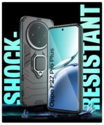 Shock Proof Back Case Mobile Cover for Oppo F27 Pro Plus 5G (Tough Armor | Hybrid PC + TPU | Full Protection with Ring Holder & in-Built Kickstand | Black) - Image 6