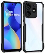 Shock Proof Clear Protective Back Case for Tecno Spark 10 Pro 5G AirEDGE Technology | 360 Degree Camera Protection | Transparent Hybrid Back Case Mobile Cover Black - Image 2