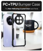 kelpuj Shock Proof Clear Protective Back Case for Realme 13 5G | Realme 12 5G | 12X 5G | Narzo 70x 5G | C65 5G | N65-360 Degree Camera Protection | Transparent Hybrid Mobile Cover - Black - Image 8