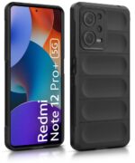 Ultimate Silicon Back Cover Case for Redmi Note 12 Pro Plus 5G | Military Grade Drop Protection Shockproof Bumper | Anti-Slip Grip | Scratch Proof Micro-Fibre Cloth Inside (Pitch Black) - Image 2