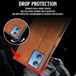 Shock Proof Flip Cover Back Case for Motorola Moto G54 5G | Magnetic Wallet Leather Case with Stand - Image 8