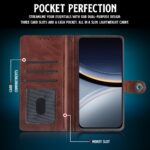 Shock Proof Flip Cover Back Case for Poco F7 | Magnetic Wallet Leather Case with Stand - Image 3