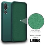 Back Cover for Samsung Galaxy M56 5G | Galaxy F56 5G | Ultra Slim Soft Rubberised Case | Inner Velvet Fabric | Matte Silicone Flexible Mobile Case | Camera Protection - Green - Image 2