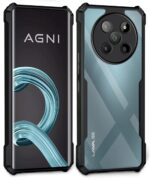 Shock Proof Clear Protective Back Case for Lava Agni 2 5G - AirEDGE Technology | 360 Degree Camera Protection | Transparent Hybrid Back Case Mobile Cover - Black - Image 2