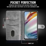 Shock Proof Flip Cover Back Case for Motorola Moto G60 | Magnetic Wallet Leather Case with Stand - Image 4