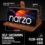 Shock Proof Flip Cover Back Case for Realme Narzo 50 5G | Magnetic Wallet Leather Case with Stand - Image 5