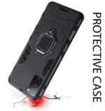 Shock Proof Back Case Mobile Cover for Samsung Galaxy S20 (Armor | Hybrid PC + TPU | Full Protection with Ring Holder Kickstand | Carbon Black) - Image 4