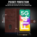 Shock Proof Flip Cover Back Case for Samsung Galaxy F14 5G | Magnetic Wallet Leather Case with Stand - Image 4