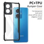 kelpuj TPU Shock Proof Clear Protective Back Case for IQOO Z6 44w 4G, Vivo T1 44w 4G, AirEDGE Technology, 360 Degree Camera Protection Transparent Hybrid Back Case Mobile Cover - Black - Image 8