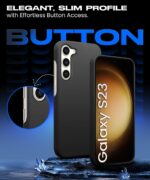 Slim Frameless Back Cover for Samsung Galaxy S23 5G | Ultra Thin Lightweight Design & Camera Protection | Soft Matte Silicone Flexible Mobile Case (Black) - Image 4