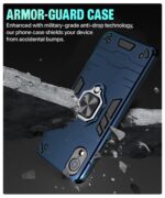Shock Proof Back Case Mobile Cover for iPhone XR | Back Cover Case (Tough Armor | Hybrid PC + TPU | Ring Holder & in-Built Kickstand | Blue) - Image 4