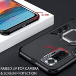 Shock Proof Back Case Mobile Cover for Xiaomi Redmi Note 10 Pro (Armor | Hybrid PC + TPU | Full Protection with Ring Holder Kickstand | Carbon Black) - Image 2