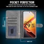 Shock Proof Flip Cover Back Case for Iqoo Z9S 5G | Magnetic Wallet Leather Case with Stand - Image 6