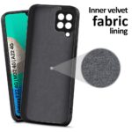 Ultra Slim Soft Rubberised Back Case Cover for Samsung Galaxy F22 4G | M32 4G | A22 4G | Inner Velvet Fabric Lining | Matte Silicone Flexible Back Cover - Black - Image 2