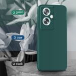 Back Cover for Oppo A79 5G | Ultra Slim Soft Rubberised Case | Inner Velvet Fabric Lining | Matte Silicone Flexible Mobile Case | Camera Protection - Green - Image 6