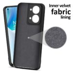 Inner Velvet Fabric Lining Matte Silicone Flexible Camera Protection Back Cover Ultra Slim Soft Rubberized Back Cover for 1+ OnePlus Nord 2T (Black) - Image 2