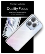 Crystal Clear Transparent Back Cover Case Compatible with Tecno Spark 20 Pro Shockproof Flexible TPU Silicone Case with Full Body & Camera Protection Transparent - Image 7