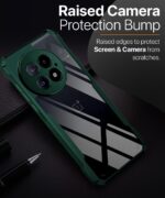 Shock Proof Clear Protective Back Case for 1+ OnePlus 13 - AirEDGE Technology | 360 Degree Camera Protection | Transparent Hybrid Back Case Mobile Cover - Green - Image 5
