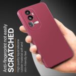 Back Cover for Oppo Reno 10 Pro Plus | Ultra Slim Soft Rubberised Case | Inner Velvet Fabric Lining | Matte Silicone Flexible Mobile Case | Camera Protection - Maroon Wine Red - Image 4