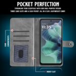 Shock Proof Flip Cover Back Case for Motorola Moto G35 5G | Magnetic Wallet Leather Case with Stand - Image 6