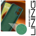 Back Cover for Motorola Moto G85 5G | Ultra Slim Soft Rubberised Case | Inner Velvet Fabric Lining | Matte Silicone Flexible Mobile Case | Camera Protection - Green - Image 3